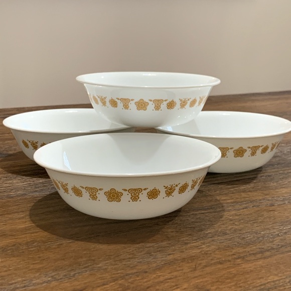 Corelle | Dining | Vintage Corelle Butterfly Gold 6 Soup Salad Cereal ...